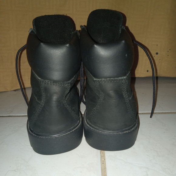 TIMBERLAND boots sz 7 PREMIUM WATERPROOF  Leather Black Youth/Men unisex - Picture 8 of 9